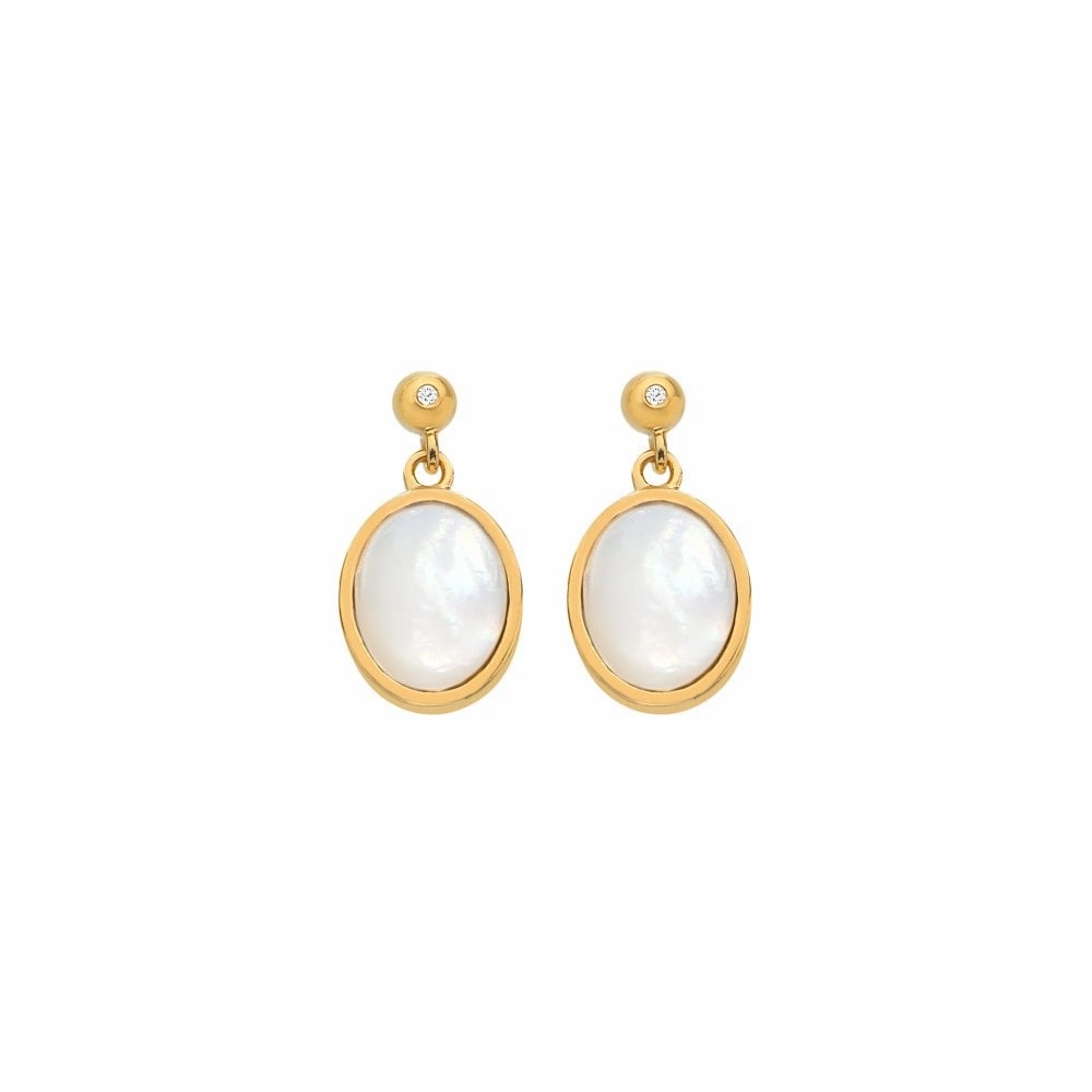 Hot Diamonds Gold Plated Sterling Silver Mother Of Pearl Oval Earrings