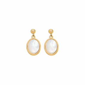 Hot Diamonds Gold Plated Sterling Silver Mother Of Pearl Oval Earrings