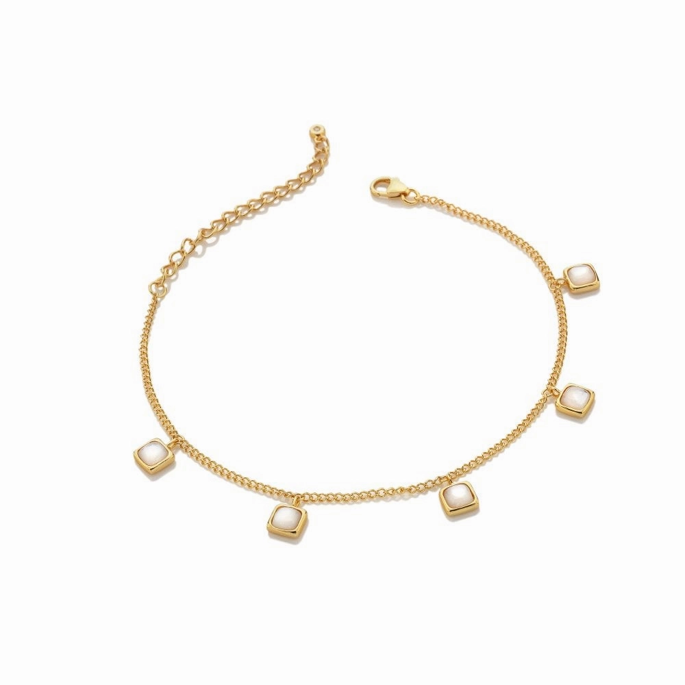 Hot Diamonds Gold Plated Sterling Silver Mother Of Pearl Square Bracelet