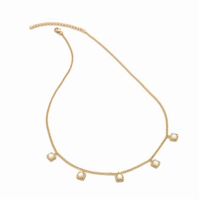 Hot Diamonds Gold Plated Sterling Silver Mother Of Pearl Square Necklace