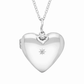 Hot Diamonds Just Add Love Sterling Silver Starry Heart Locket