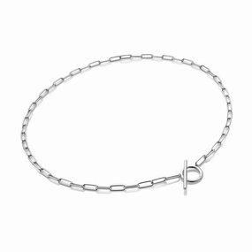 Hot Diamonds Linked T-Bar Sterling Silver Necklace