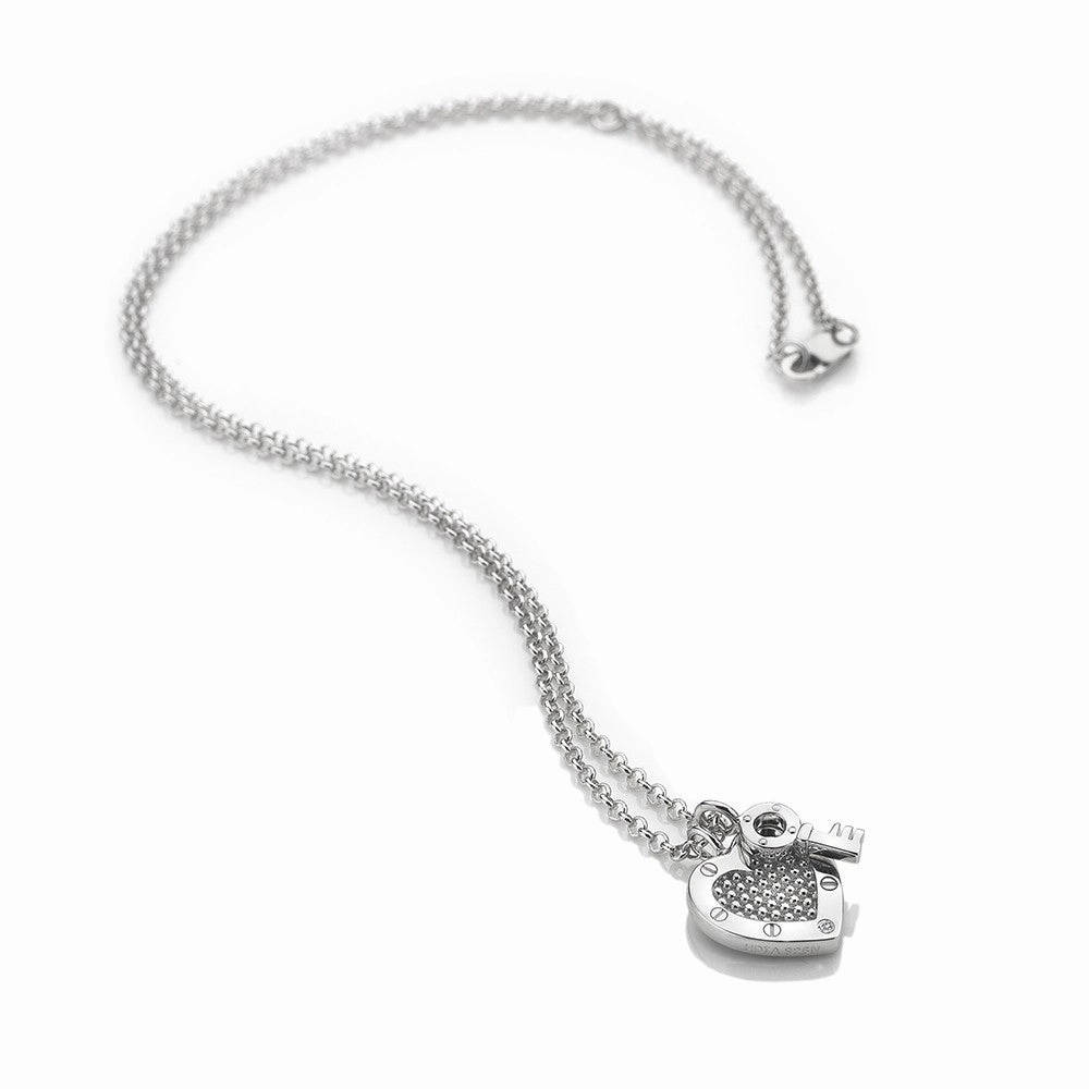 Hot Diamonds Lock in Love Sterling Silver Beaded Necklace