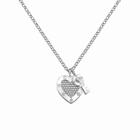 Hot Diamonds Lock in Love Sterling Silver Beaded Necklace