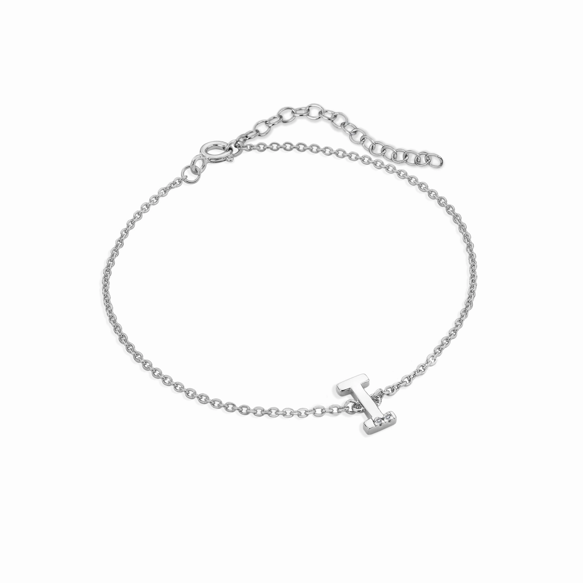 Hot Diamonds Love Letters Sterling Silver I Bracelet