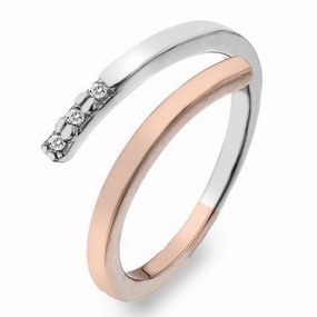 Hot Diamonds Love Sterling Silver Rose Gold Diamond Ring