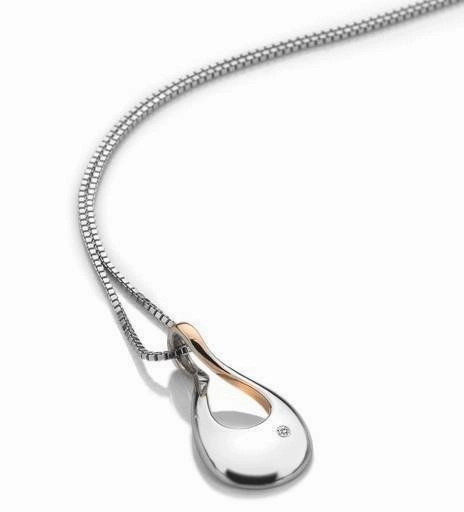 Hot Diamonds Luxury Sterling Silver Rose Gold Diamond Pendant