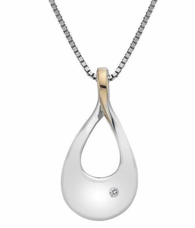 Hot Diamonds Luxury Sterling Silver Rose Gold Diamond Pendant