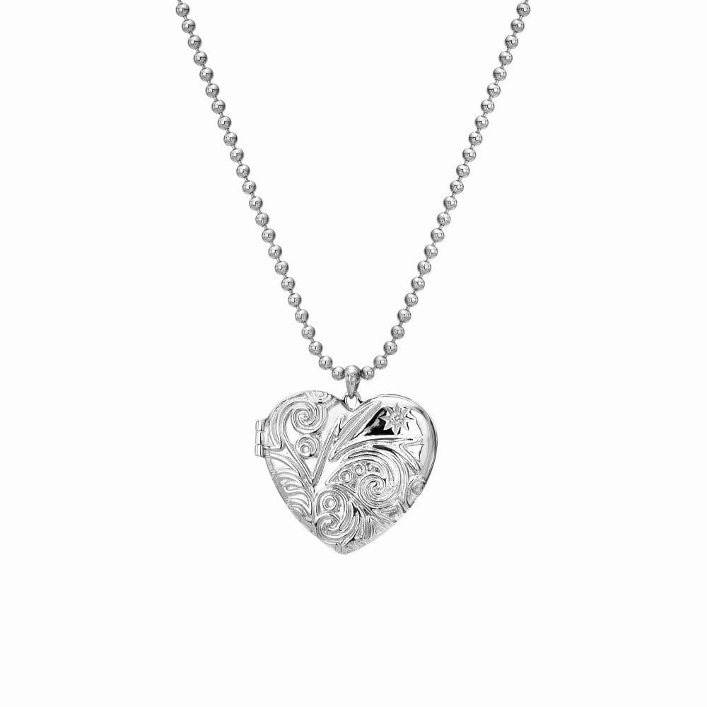Hot Diamonds Memories Sterling Silver Engraved Heart Locket