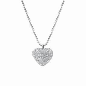 Hot Diamonds Memories Sterling Silver White Topaz Heart Locket D