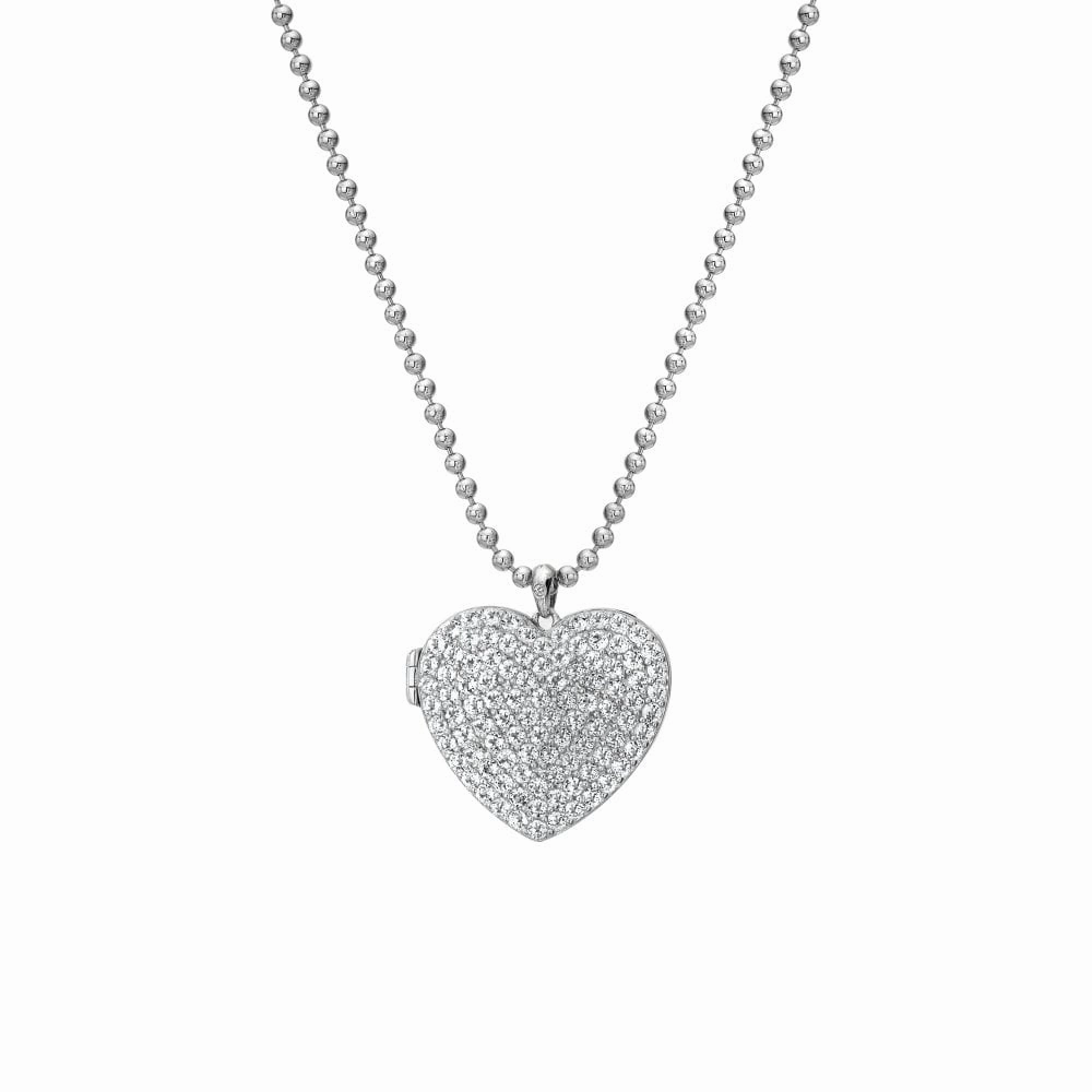 Hot Diamonds Memories Sterling Silver White Topaz Heart Locket D