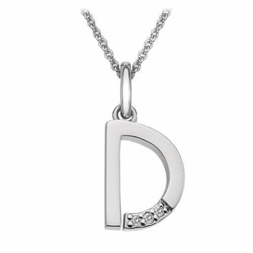 Hot Diamonds Micro 'D' Sterling Silver Necklace D