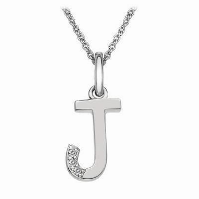 Hot Diamonds Micro 'J' Sterling Silver Necklace