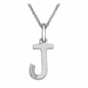 Hot Diamonds Micro 'J' Sterling Silver Necklace