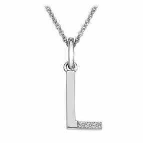 Hot Diamonds Micro 'L' Sterling Silver Necklace