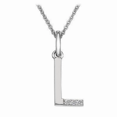Hot Diamonds Micro 'L' Sterling Silver Necklace