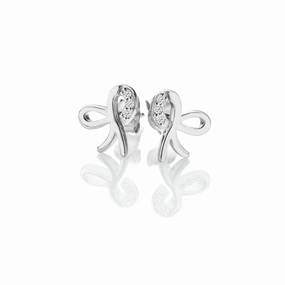 Hot Diamonds Much Loved Sterling Silver Ribbon Stud Earrings