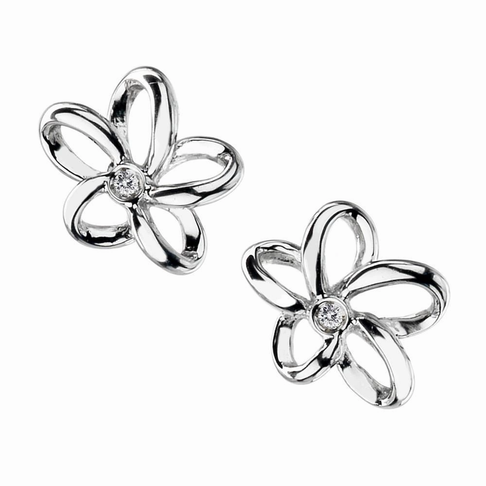 Hot Diamonds Plumeria Sterling Silver Earrings