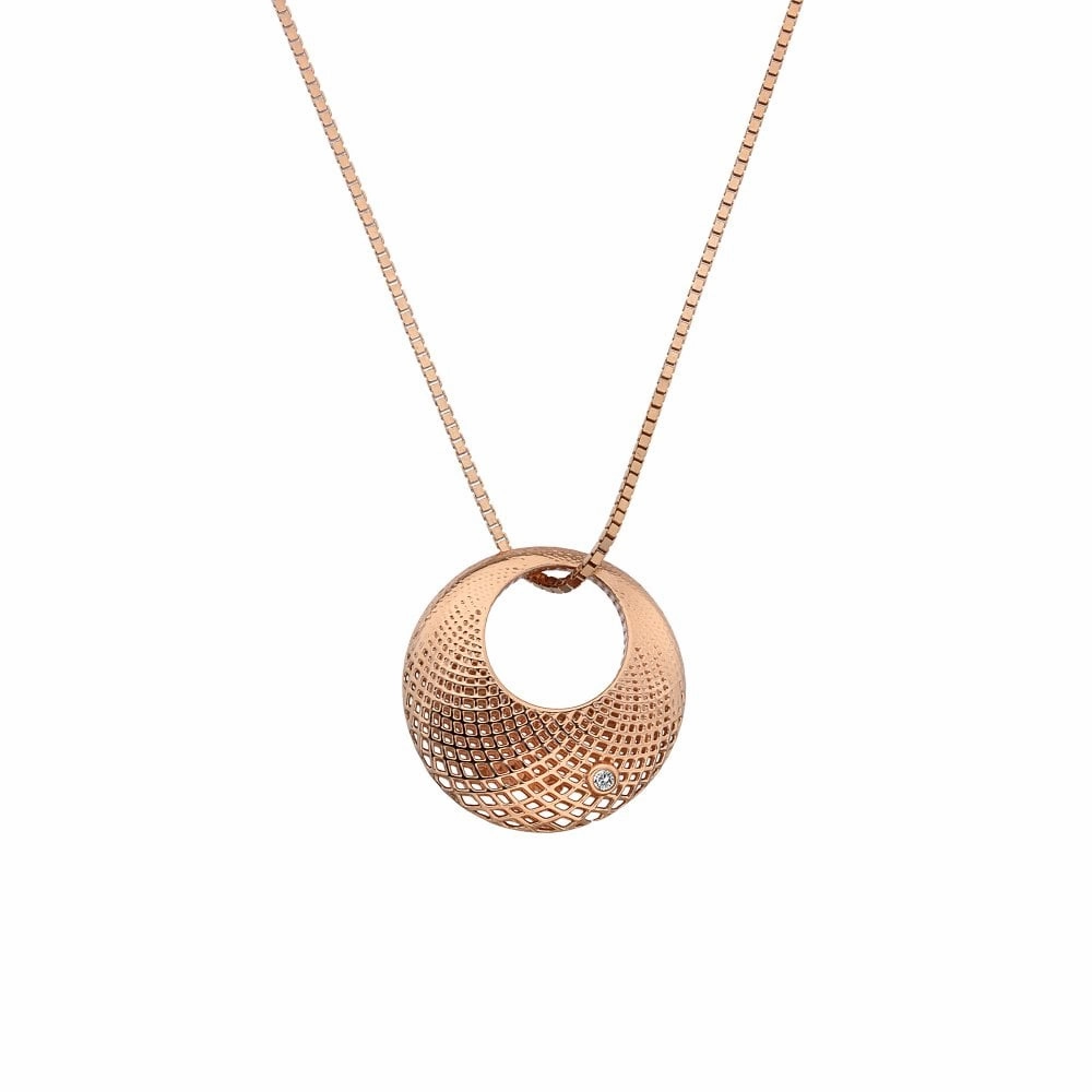 Hot Diamonds Quest Rose Gold Plated Filigree Circle Pendant
