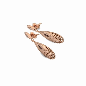 Hot Diamonds Quest Rose Gold Plated Filigree Teardrop Earrings
