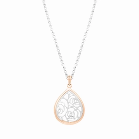 Hot Diamonds Rose Gold Plated Sterling Silver Small Pear Shaped Pendant Necklace D