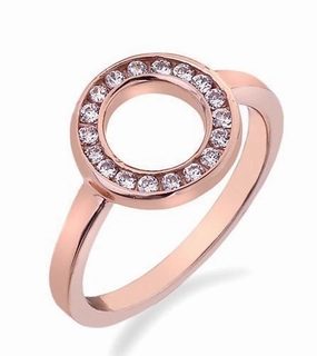Hot Diamonds Saturno Rose Gold Plated Cubic Zirconia Ring D