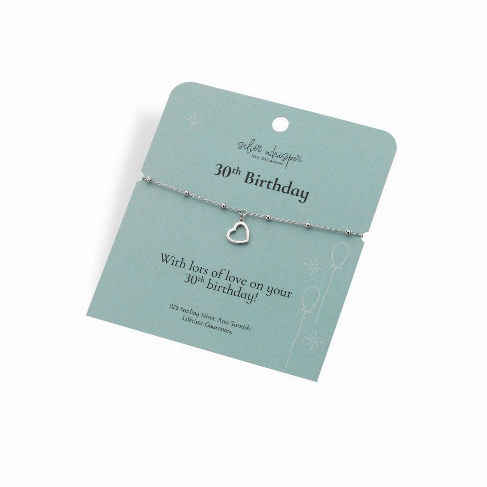 Hot Diamonds Silver Whisper Sterling Silver 30th Birthday Bracelet
