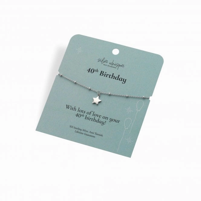 Hot Diamonds Silver Whisper Sterling Silver 40th Birthday Bracelet