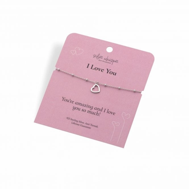Hot Diamonds Silver Whisper Sterling Silver I Love You Bracelet