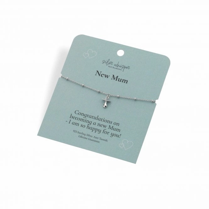 Hot Diamonds Silver Whisper Sterling Silver New Mum Bracelet