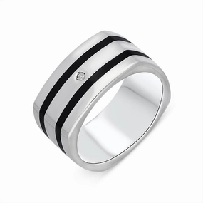 Hot Diamonds Sterling Silver Double Stripe Ring D