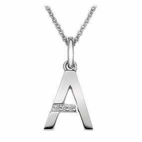 Hot Diamonds Sterling Silver Micro 'A' Necklace