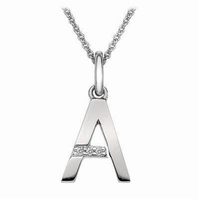 Hot Diamonds Sterling Silver Micro 'A' Necklace