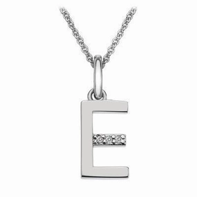 Hot Diamonds Sterling Silver Micro 'E' Necklace