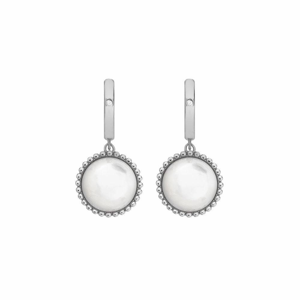 Hot Diamonds Sterling Silver Mother Of Pearl Circle Earrings