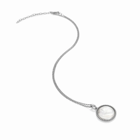 Hot Diamonds Sterling Silver Mother Of Pearl Circle Necklace