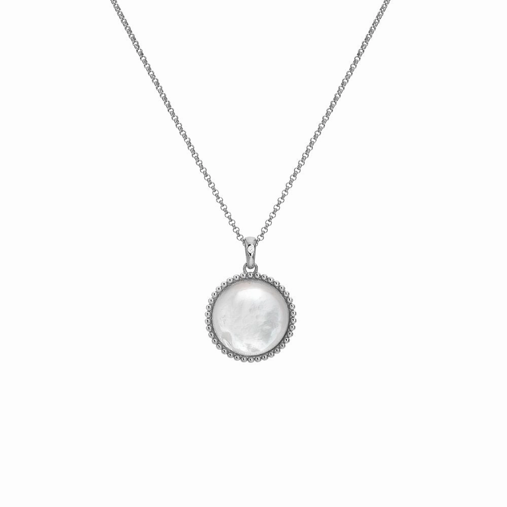 Hot Diamonds Sterling Silver Mother Of Pearl Circle Necklace