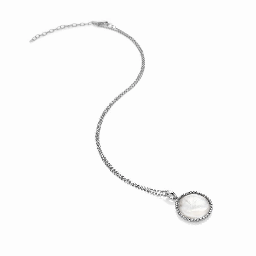 Hot Diamonds Sterling Silver Mother Of Pearl Circle Necklace