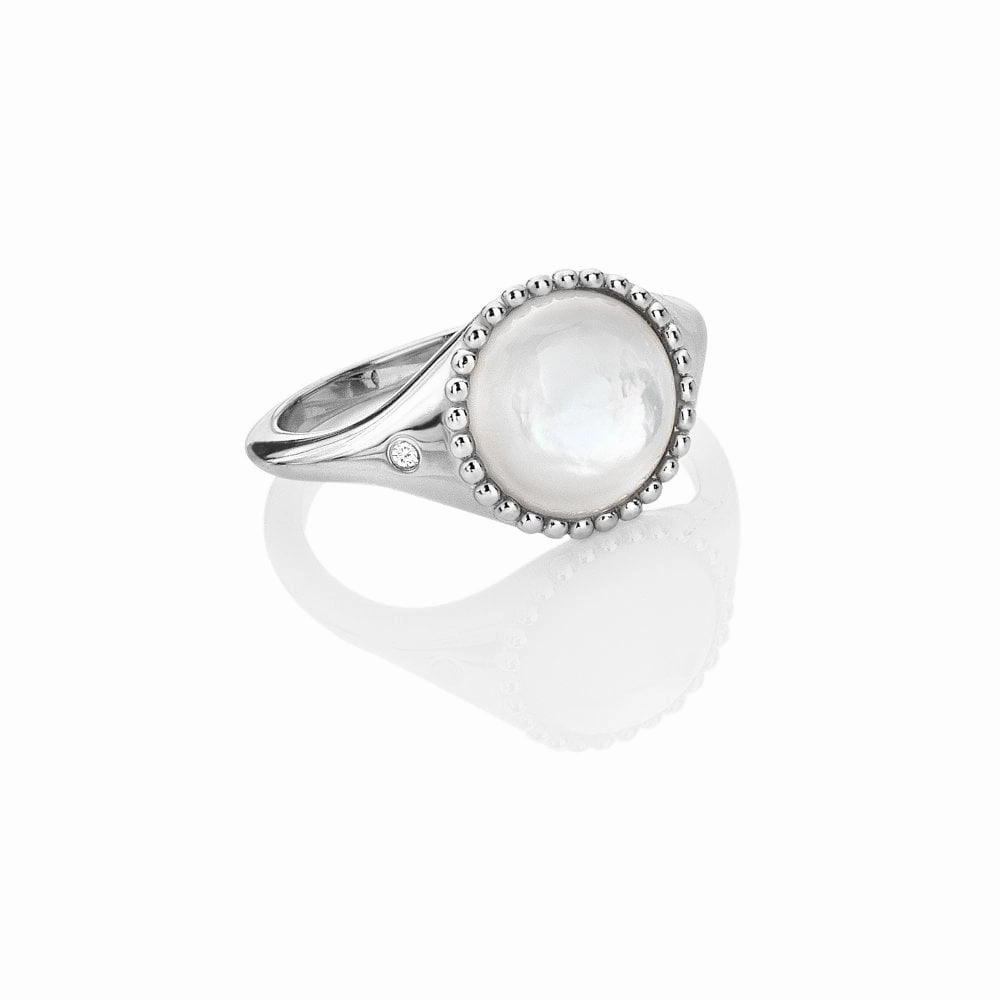 Hot Diamonds Sterling Silver Mother Of Pearl Circle Ring