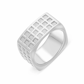 Hot Diamonds Sterling Silver Plain Lattice Chunky Ring D