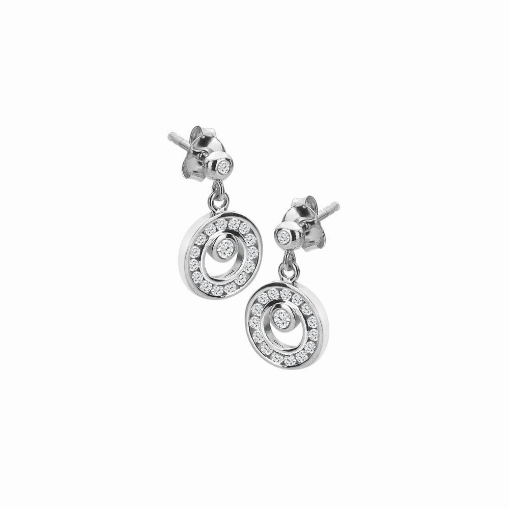 Hot Diamonds Sterling Silver White Topaz Orbit Earrings