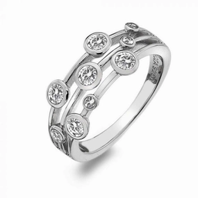 Hot Diamonds Sterling Silver White Topaz Statement Ring