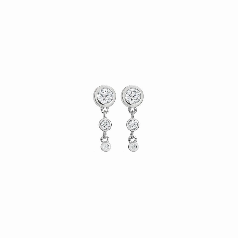 Hot Diamonds Sterling Silver White Topaz Tender Waterfall Earrings