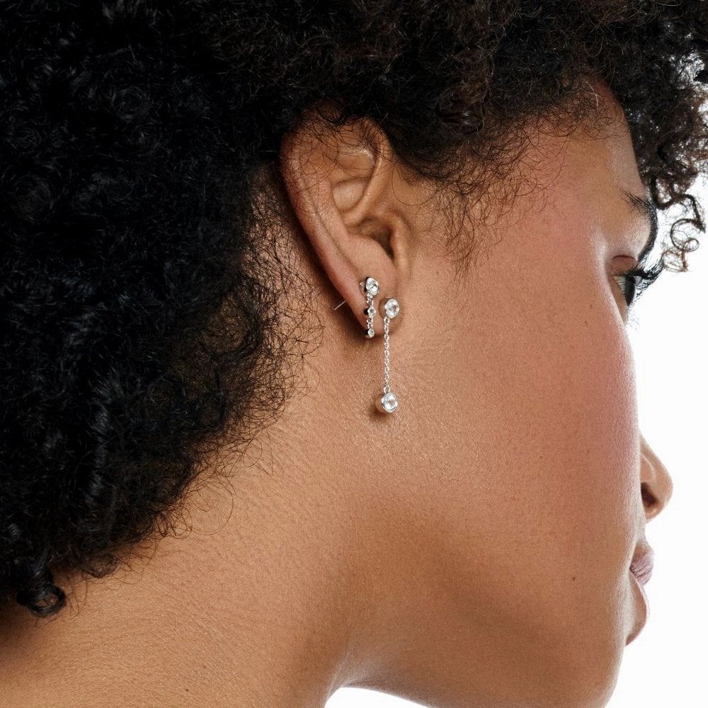 Hot Diamonds Sterling Silver White Topaz Tender Waterfall Earrings