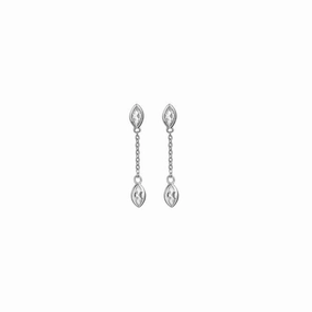 Hot Diamonds Sterling Silver White Topaz Tender Waterfall Marquise Drop Earrings