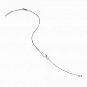 Hot Diamonds Sterling Silver White Topaz Tender Waterfall Marquise Necklace