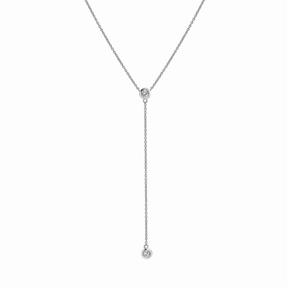 Hot Diamonds Sterling Silver White Topaz Tender Waterfall Necklace