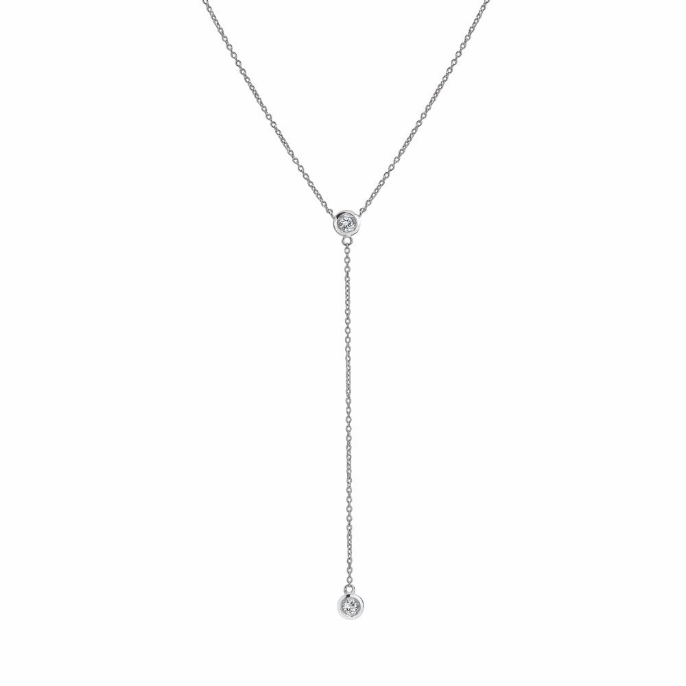 Hot Diamonds Sterling Silver White Topaz Tender Waterfall Necklace