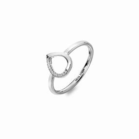 Hot Diamonds Teardrop 9ct White Gold Ring D