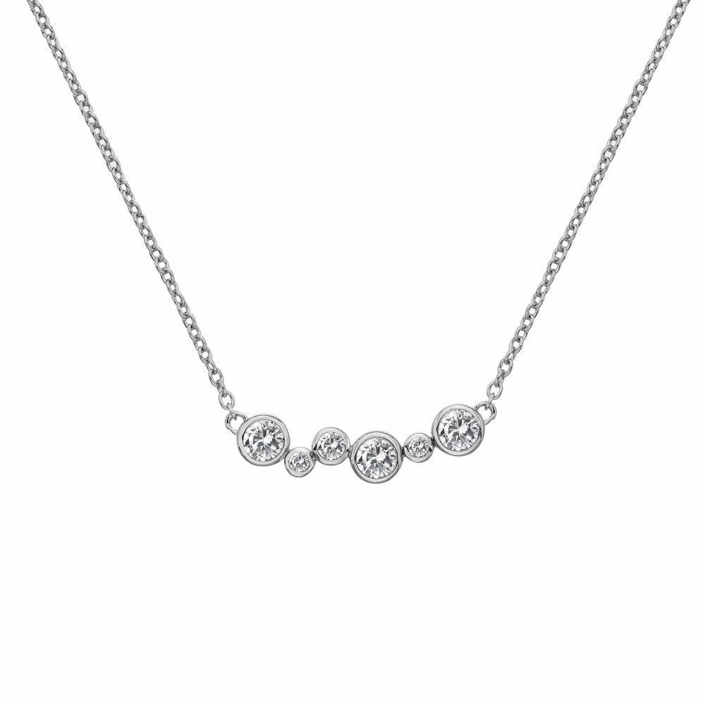 Hot Diamonds Tender Sterling Silver White Topaz Necklace